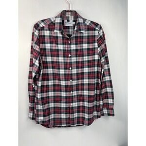 Topman Plaid Shirt Mens Sz S Long Sleeve Button Up Preppy Modern